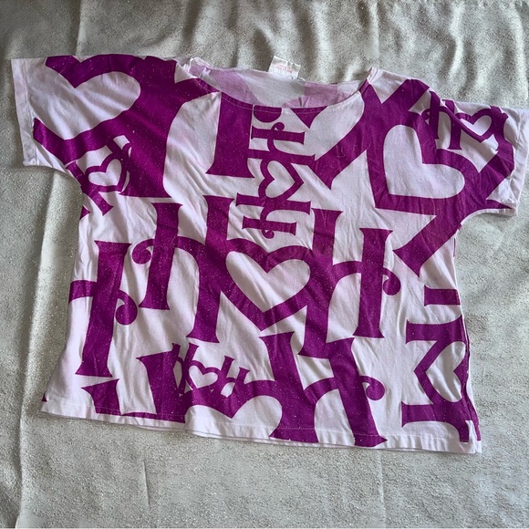 Women's Hawaiian blouse hugs and honi's size medium pink and white - Picture 1 of 5